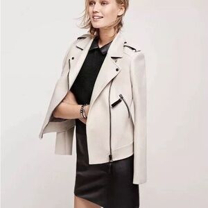 Ann Taylor | Women's Cream Moto Jacket | Size M